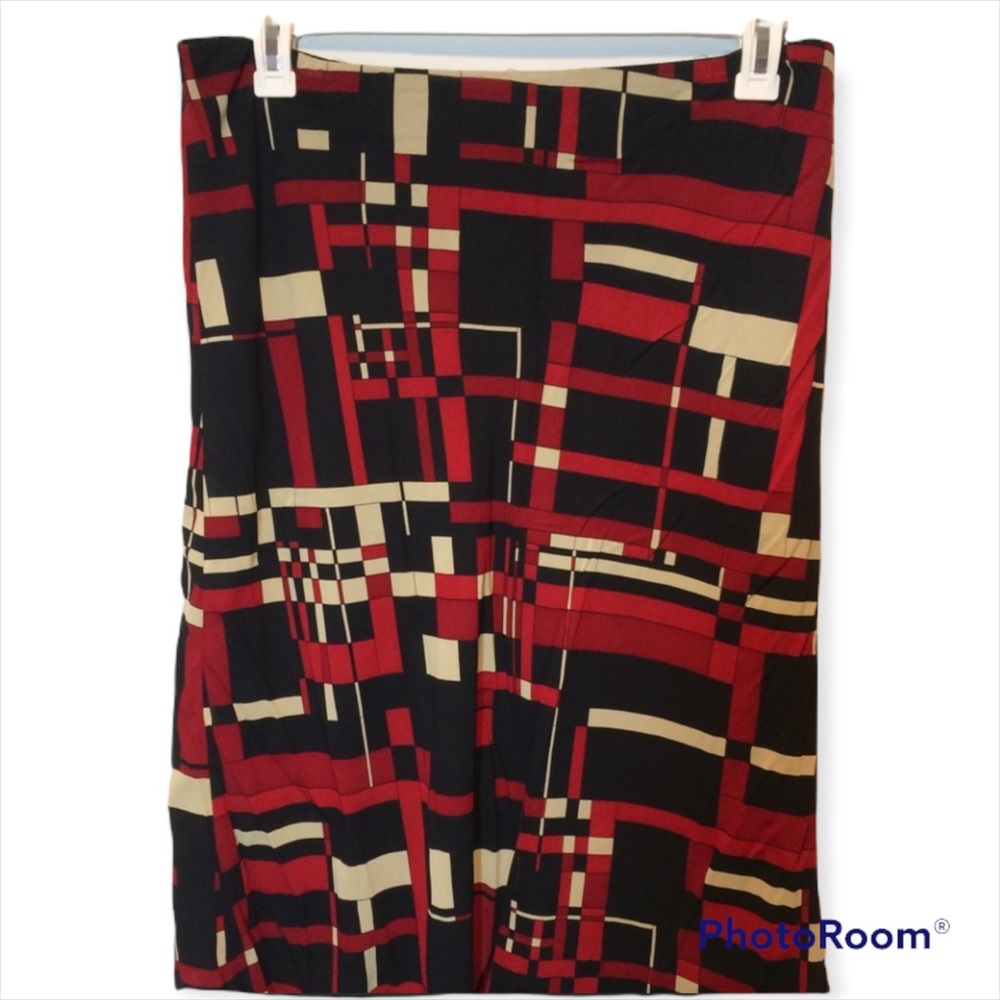 Geometric Color Block Skirt